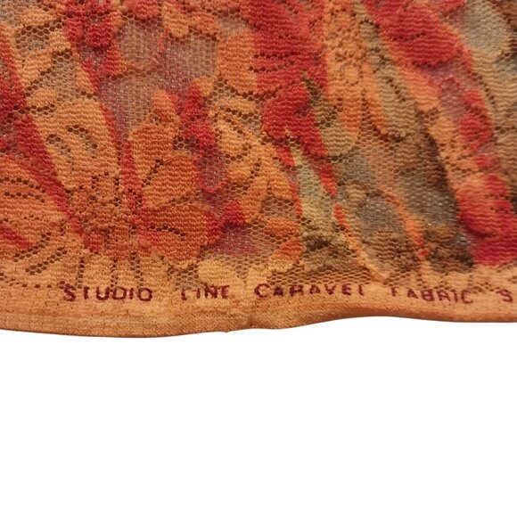 Tropical Fabric Sheer Stretchy Orange Purple 4+Yds Studio Line by Caravel - Picture 5 of 6